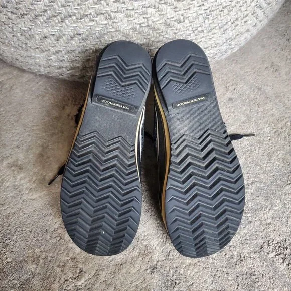 Sorel Boots Womens 7 Tivoli Snow Winter Black Leather Faux Fur Mid NL1631-010 - Picture 6 of 8